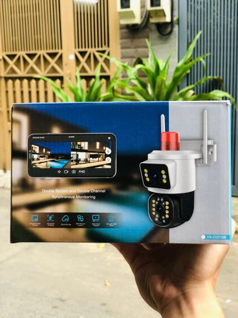 Camera Wifi 9Mpx Yoosee Qpt366-B Có Đèn Báo Động Đỏ Và 2 Ống Kính 2 Khung Hình