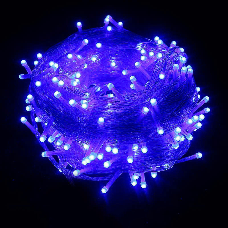 Dây Đèn Dp Xanh Dương Dài 80M Bóng Lớn V8 Có Box & Đầu Nối