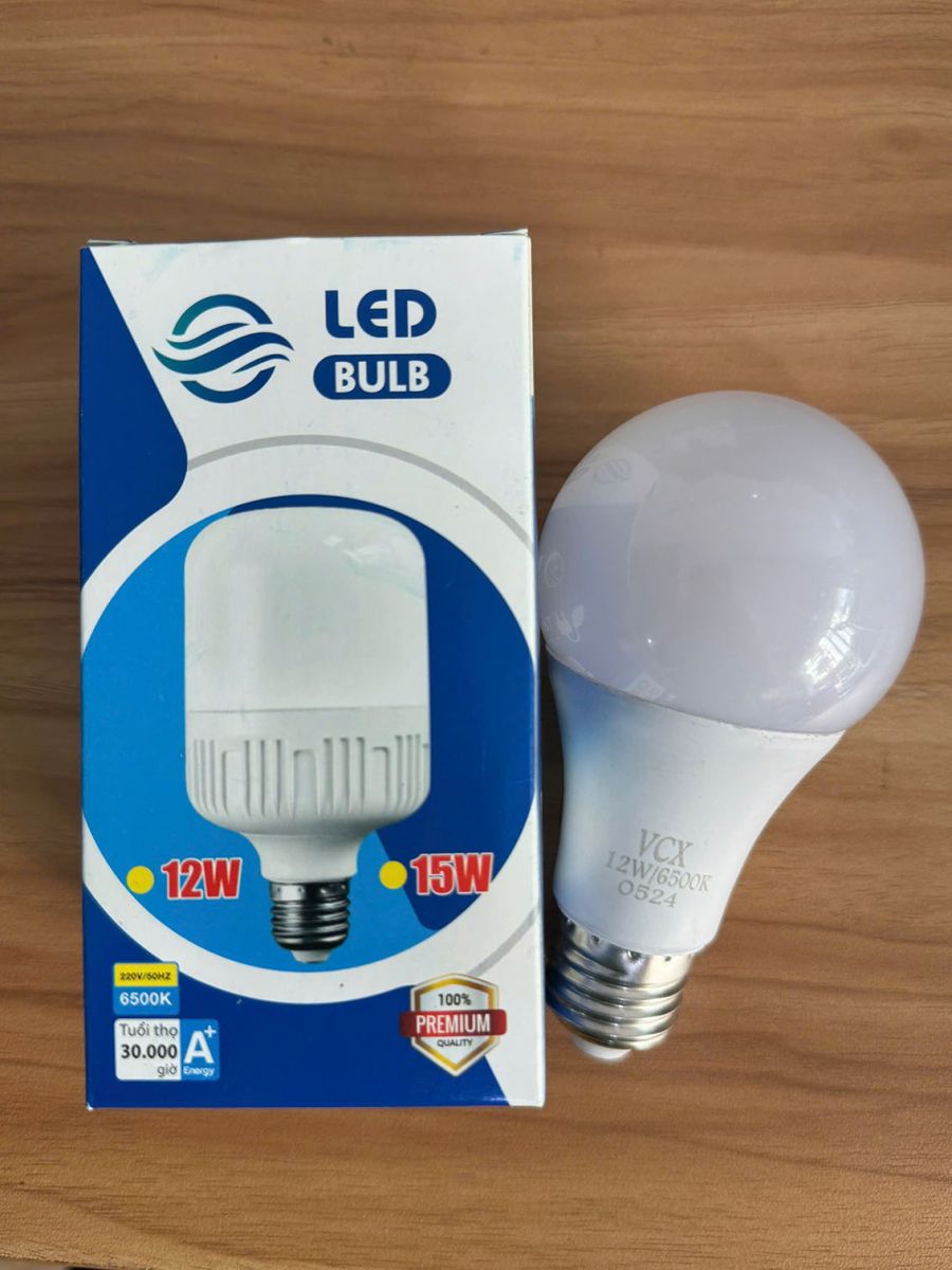 Bóng Đèn Led Bulb Tròn Tiết Kiệm Điện Kín Chống Nước 12W Ánh Sáng Trắng