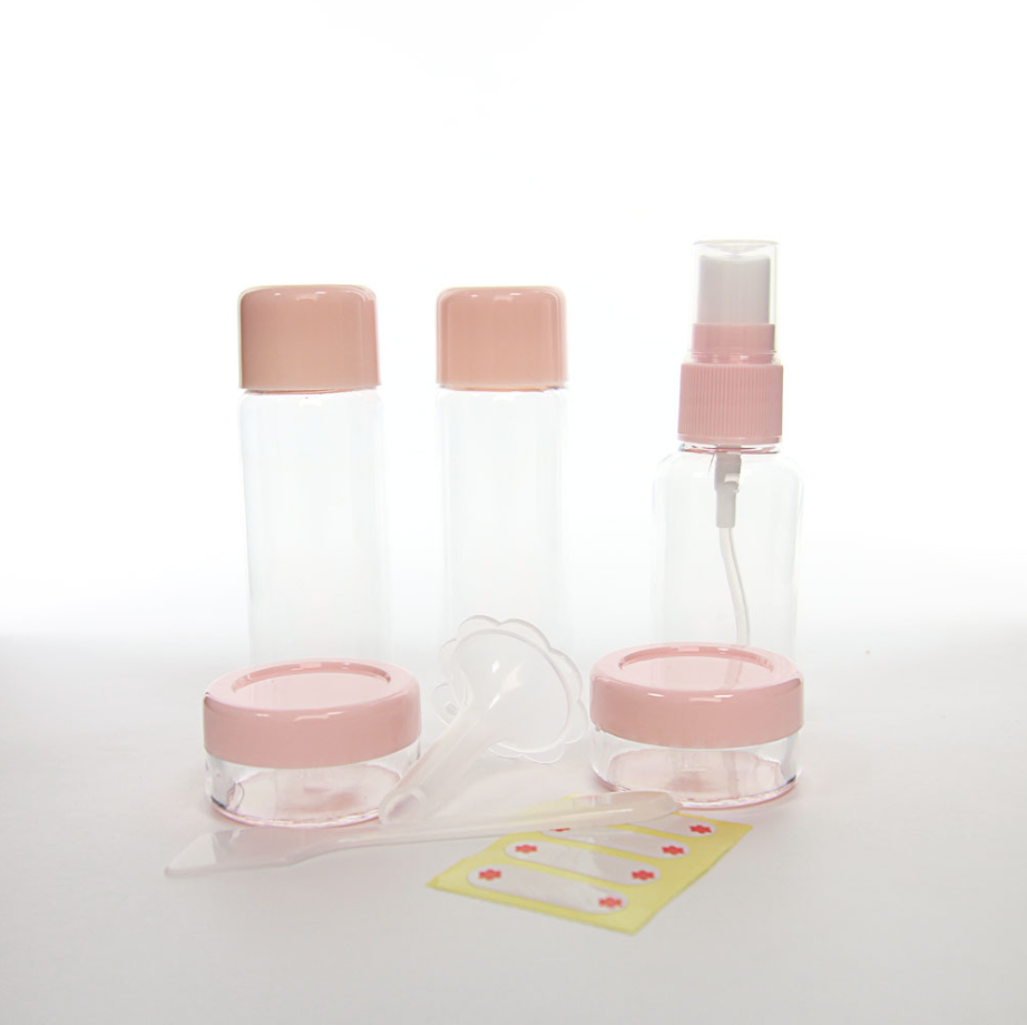 Bộ Chiết Mỹ Phẩm 5 Món Du Lịch Đa Năng Nhỏ Gọn Bằng Silicon Dẻo Trong Suốt