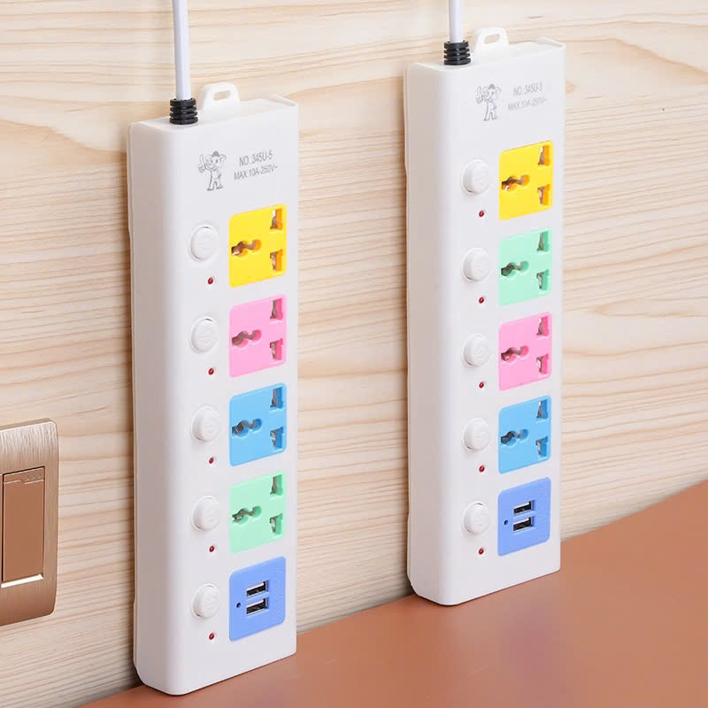 Ổ Điện Đa Năng 4 Ổ Cắm Và 2 Cổng Usb Sạc Với Phích Cắm Điện 3 Mắt Cáp Dây Dài 2M Tiện Dụng Ổ Điện Đa Năng 4 Ổ Cắm Và 2 Cổng Usb Sạc Với Phích Cắm Điện 3 Mắt Cáp Dây Dài 2M Tiện Dụng