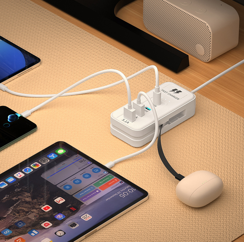 Ổ Cắm Điện Đa Năng 66W 4 Cổng Sạc Với 2 Cổng Usb Và 2 Cổng Type-C Pd