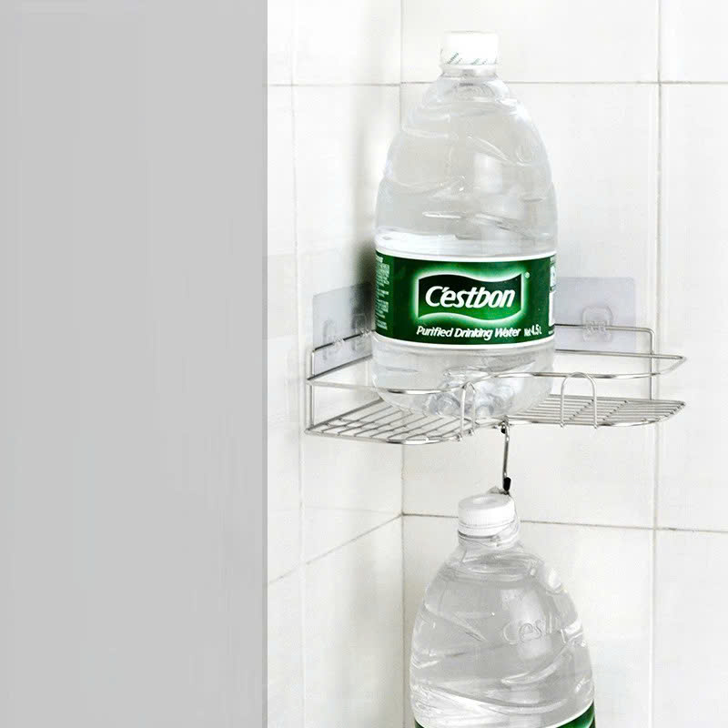 Kệ Góc Inox Trắng Kèm Miếng Dán Góc Tường Phòng Tắm, Nhà Bếp Kệ Góc Inox Trắng Kèm Miếng Dán Góc Tường Phòng Tắm, Nhà Bếp